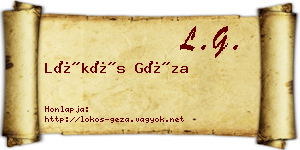 Lökös Géza névjegykártya