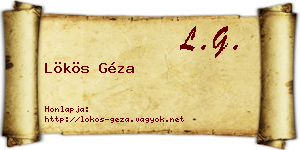 Lökös Géza névjegykártya