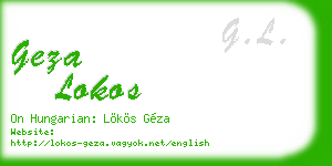 geza lokos business card